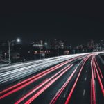 Light painting of vehicles in highway