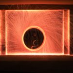 Aesthetic picture of steel wool photography