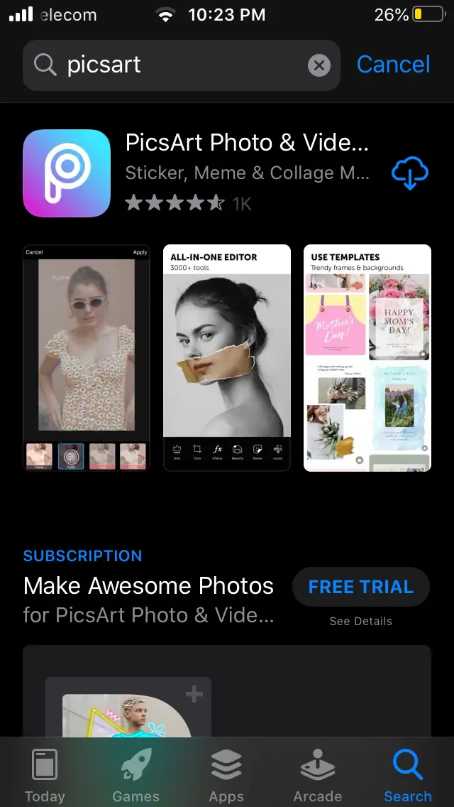 Picsart App store